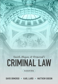 Enlarge image Cover: Smith, Hogan, and Ormerod's Criminal Law - Oxford University Press