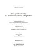 Cover: Privacy and Verifiability in Decentralized Electronic Voting Systems - Shaker