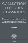 Cover: Des noms a ceux qui les portaient - Peeters Publishers