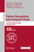Cover: Pattern Recognition and Computer Vision - Springer