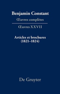 Abbildung von: Articles et brochures (1821-1824) - De Gruyter