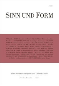 Enlarge image Cover: SINN UND FORM 6/2023 - SINN und FORM