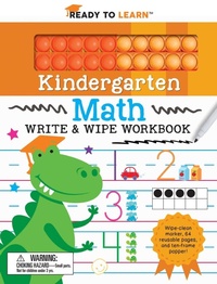 Enlarge image Cover: Ready to Learn Kindergarten Math Write & Wipe Workbook with Popper - Silver Dolphin Books