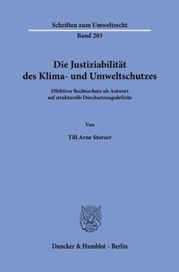 Abbildung von: Die Justiziabilität des Klima- und Umweltschutzes. - Duncker & Humblot