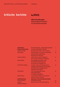 Cover: Kritische Berichte : Zeitschrift f&uuml;r Kunst- und Kulturwissenschaften / Jahrgang 51, Heft 4.2023 - arthistoricum.net