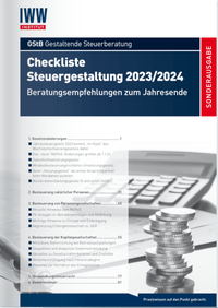 Abbildung von: Checkliste Steuergestaltung 2023/2024 - IWW Institut für Wissen in der Wirtschaft