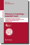 Cover: Advances in Cryptology - ASIACRYPT 2023 - Springer