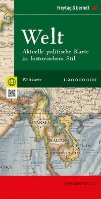 Abbildung von: Weltkarte: Aktuelle politische Karte in historischem Stil, 1:20.000.000, gefaltet, freytag & berndt - Freytag-Berndt und ARTARIA