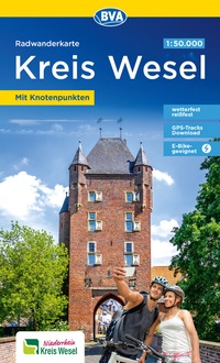 Abbildung von: BVA Radwanderkarte Kreis Wesel 1:50.000, mit Knotenpunkten und km-Angaben, reiß- und wetterfest, GPS-Tracks Download, E-Bike geeignet - BVA BikeMedia