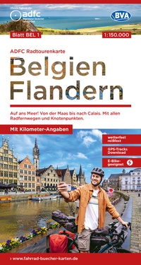 Abbildung von: ADFC-Radtourenkarte BEL 1 Belgien Flandern 1:150.000, reiß- und wetterfest, E-Bike geeignet, GPS-Tracks Download, mit Kilometer-Angaben - BVA BikeMedia