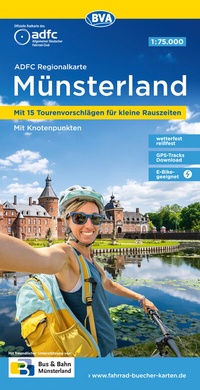 Abbildung von: ADFC-Regionalkarte Münsterland, 1:75.000, mit Tagestourenvorschlägen, reiß- und wetterfest, E-Bike-geeignet, mit Knotenpunkten, GPS-Tracks-Download - BVA BikeMedia