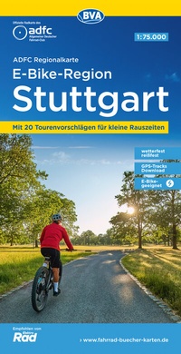 Abbildung von: ADFC-Regionalkarte E-Bike-Region Stuttgart, 1:75.000, mit Tagestourenvorschlägen, reiß- und wetterfest, GPS-Tracks Download - BVA BikeMedia