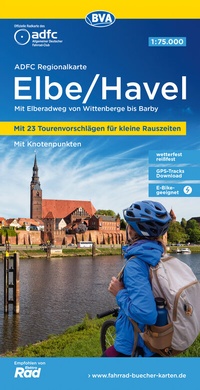 Abbildung von: ADFC-Regionalkarte Elbe/Havel, 1:75.000, mit Tagestourenvorschlägen, mit Knotenpunkten, reiß- und wetterfest, E-Bike-geeignet, GPS-Tracks Download - BVA BikeMedia