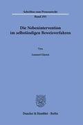 Bild: Die Nebenintervention im selbständigen Beweisverfahren. - Duncker & Humblot