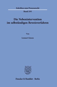 Abbildung von: Die Nebenintervention im selbständigen Beweisverfahren. - fibre