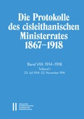 Cover: Die Protokolle des cisleithanischen Ministerrates 1867?1918, Band VIII: 1914?1918 - Verlag der &ouml;sterreichischen Akademie der Wissenschaften