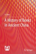 Cover: A History of Books in Ancient China - Springer