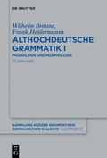 Cover: Althochdeutsche Grammatik I - De Gruyter