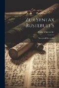 Cover: Zur Syntax Rustebuef's - Legare Street Press