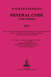 Bild: The Louisiana Mineral Code 2023 - Claitor's Pub Division