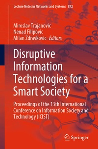 Enlarge image Cover: Disruptive Information Technologies for a Smart Society - Springer
