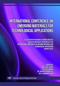 Cover: International Conference on Emerging Materials for Technological Applications - Trans Tech Publications Ltd