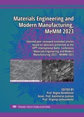 Cover: Materials Engineering and Modern Manufacturing, MeMM 2023 - Trans Tech Publications Ltd
