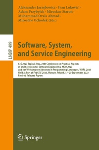Enlarge image Cover: Software, System, and Service Engineering - Springer