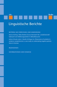 Abbildung von: Linguistische Berichte Heft 276 - Buske, H