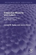 Cover: Subjective Meaning and Culture - Routledge