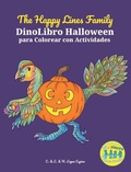 Cover: The Happy Lines Family DinoLibro Halloween para Colorear con Actividades - Little Book Farmers the Happy Lines Family