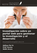 Cover: Investigaci&oacute;n sobre un portal web para gestionar la investigaci&oacute;n y el desarrollo - Ediciones Nuestro Conocimiento