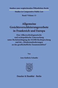 Abbildung von: Allgemeine Gesichtsverschleierungsverbote in Frankreich und Europa. - fibre