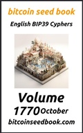 Cover: Bitcoin Seed Book English BIP39 Cyphers Volume 1770-October (Bitcoin Seed Book 1770, #10) - Denny Wayne