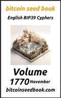 Cover: Bitcoin Seed Book English BIP39 Cyphers Volume 1770-November (Bitcoin Seed Book 1770, #11) - Denny Wayne