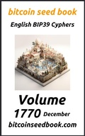 Cover: Bitcoin Seed Book English BIP39 Cyphers Volume 1770-December (Bitcoin Seed Book 1770, #12) - Denny Wayne