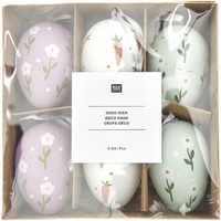 Abbildung von: Deko-Eier Set Lila/Weiß/Grün, 6 x 4 x 4cm - Rico Design GmbH & Co.KG