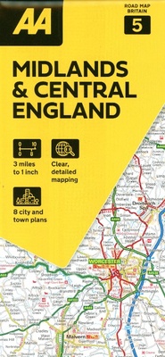 Abbildung von: AA Road Map Midlands & Central England - Automobile Association