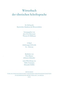 Abbildung von: Wörterbuch der tibetischen Schriftsprache Band 8 (Lieferungen 52 - 60) - Bayerische Akademie der Wissenschaften