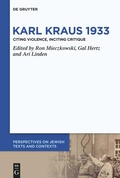 Cover: Karl Kraus 1933 - De Gruyter