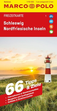 Abbildung von: MARCO POLO Freizeitkarte 1 Schleswig, Nordfriesische Inseln 1:110.000 - MARCO POLO ein Imprint von MAIRDUMONT