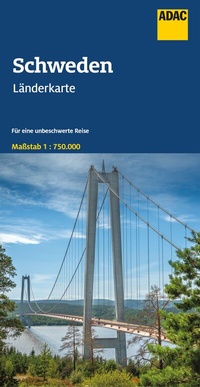 Abbildung von: ADAC Länderkarte Schweden 1:750.000 - ADAC Kartografie ein Imprint von MAIRDUMONT