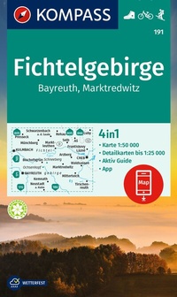 Abbildung von: KOMPASS Wanderkarte 191 Fichtelgebirge, Bayreuth, Marktredwitz 1:50.000 - KOMPASS-Karten