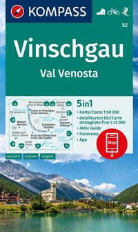 Abbildung von: KOMPASS Wanderkarte 52 Vinschgau / Val Venosta 1:50.000 - KOMPASS-Karten