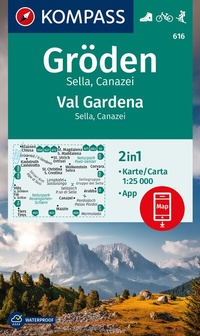 Abbildung von: KOMPASS Wanderkarte 616 Gröden / Val Gardena, Sella, Canazei 1:25.000 - KOMPASS-Karten