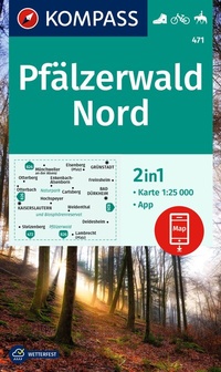 Abbildung von: KOMPASS Wanderkarte 471 Pfälzerwald Nord 1:25.000 - KOMPASS-Karten