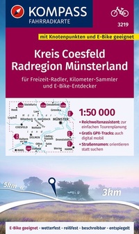 Abbildung von: KOMPASS Fahrradkarte 3219 Kreis Coesfeld - Radregion Münsterland mit Knotenpunkten 1:50.000 - KOMPASS-Karten