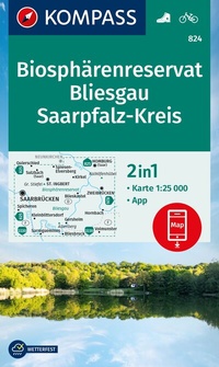 Abbildung von: KOMPASS Wanderkarte 824 Biosphärenreservat Bliesgau & Saarpfalz-Kreis 1:25.000 - KOMPASS-Karten