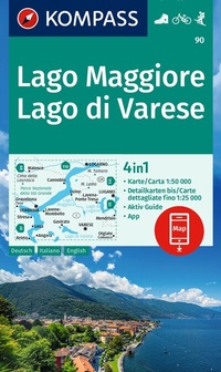 Abbildung von: KOMPASS Wanderkarte 90 Lago Maggiore, Lago di Varese 1:50.000 - KOMPASS-Karten