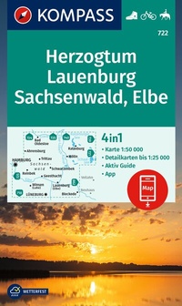 Abbildung von: KOMPASS Wanderkarte 722 Herzogtum Lauenburg, Sachsenwald, Elbe 1:50.000 - KOMPASS-Karten